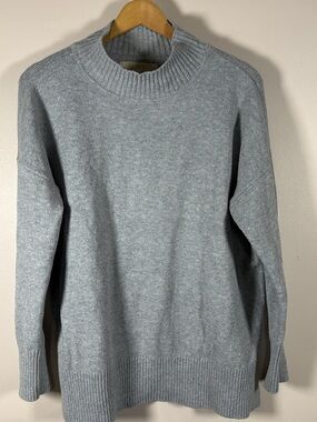 LOFT Womens Heather Light Blue Crewneck Pullover